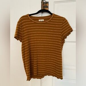 Madewell rust fitted striped top L
